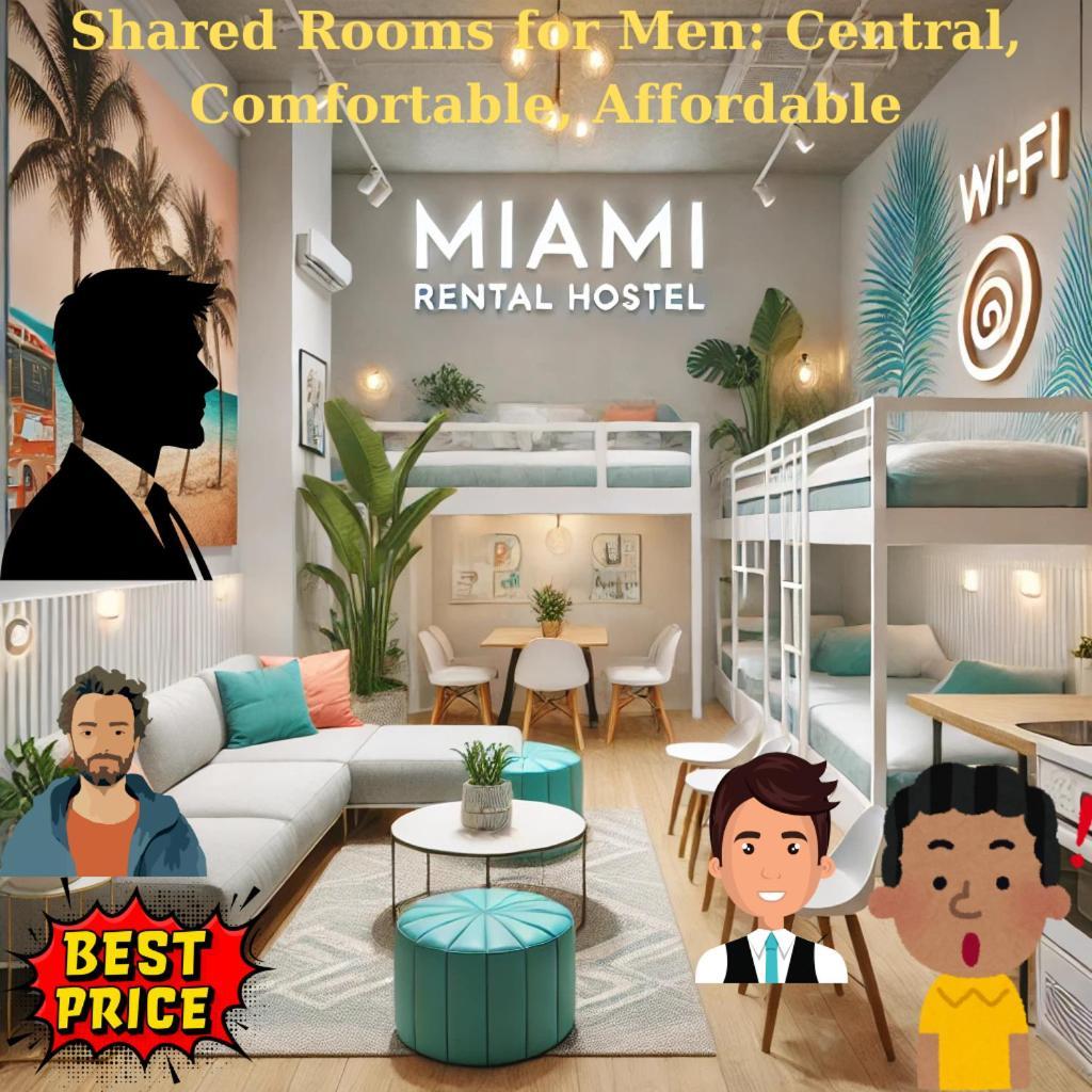 103 Miami Shared Rooms For Men Central Comfortable, Affordable Kültér fotó